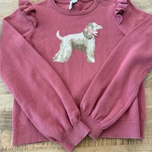Janie and Jack Pink Sweater with Dog Design